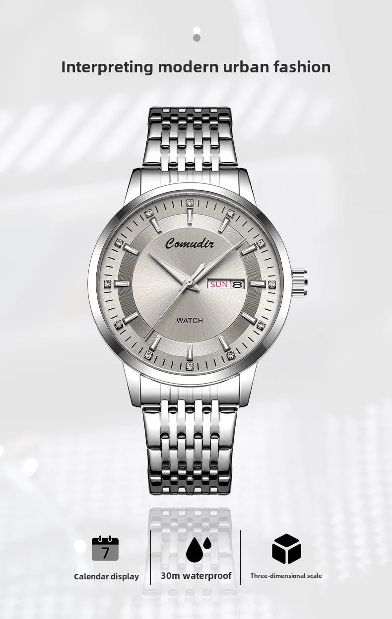 Fully Automatic Non Mechanical Men's Watch Men's Hollowed Out Waterproof Tide Glow in The Dark Dual Calendar