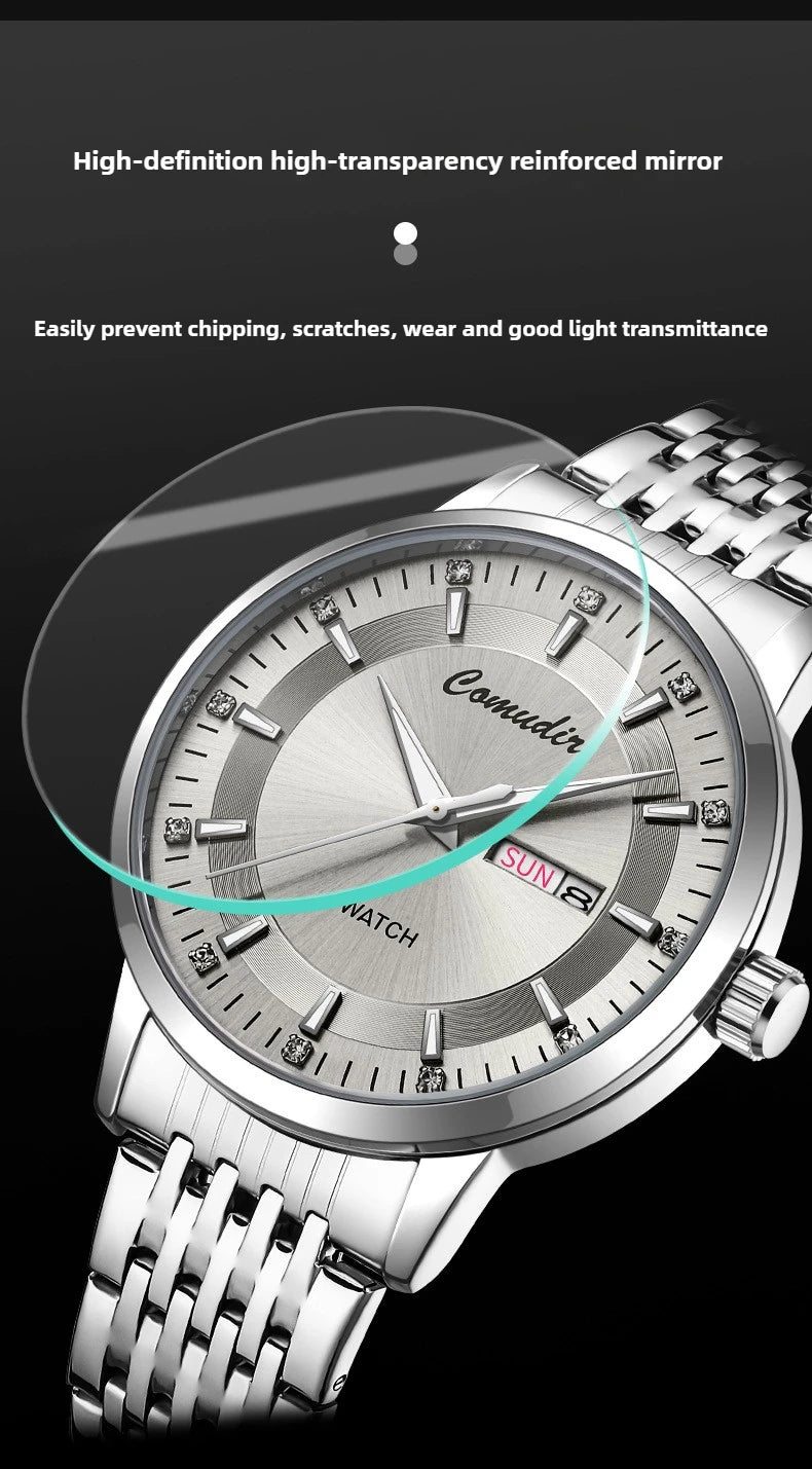 Fully Automatic Non Mechanical Men's Watch Men's Hollowed Out Waterproof Tide Glow in The Dark Dual Calendar