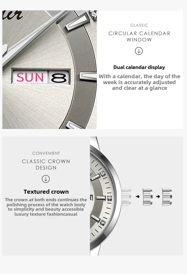 Fully Automatic Non Mechanical Men's Watch Men's Hollowed Out Waterproof Tide Glow in The Dark Dual Calendar