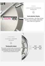 Fully Automatic Non Mechanical Men's Watch Men's Hollowed Out Waterproof Tide Glow in The Dark Dual Calendar
