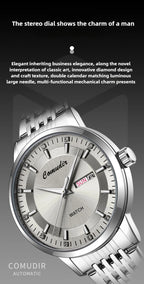 Fully Automatic Non Mechanical Men's Watch Men's Hollowed Out Waterproof Tide Glow in The Dark Dual Calendar