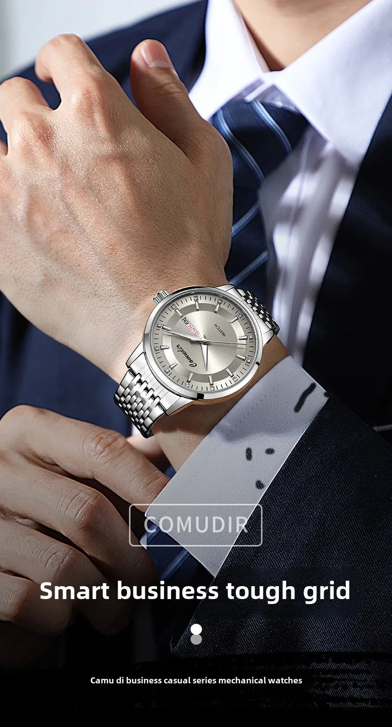 Fully Automatic Non Mechanical Men's Watch Men's Hollowed Out Waterproof Tide Glow in The Dark Dual Calendar
