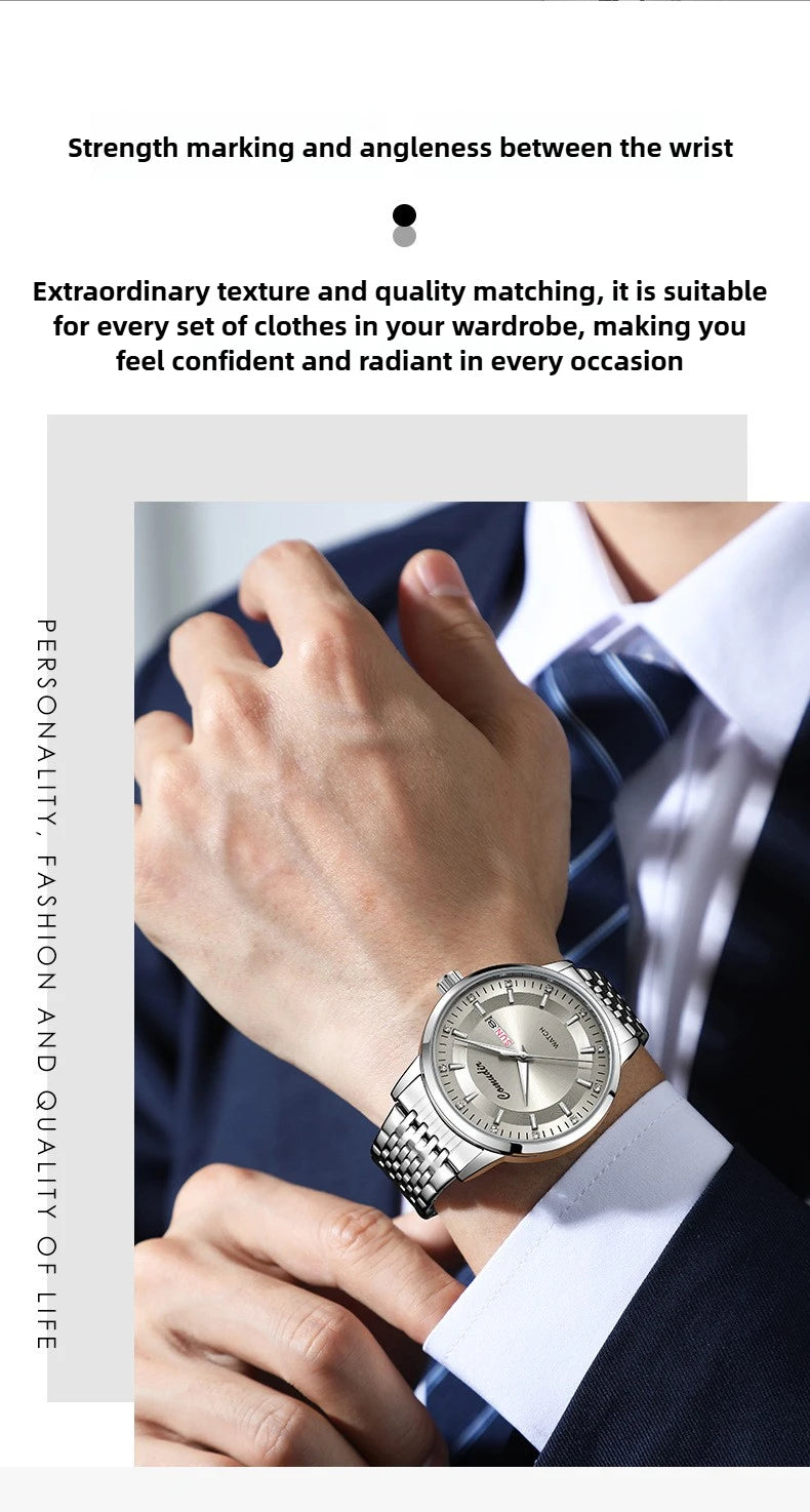Fully Automatic Non Mechanical Men's Watch Men's Hollowed Out Waterproof Tide Glow in The Dark Dual Calendar